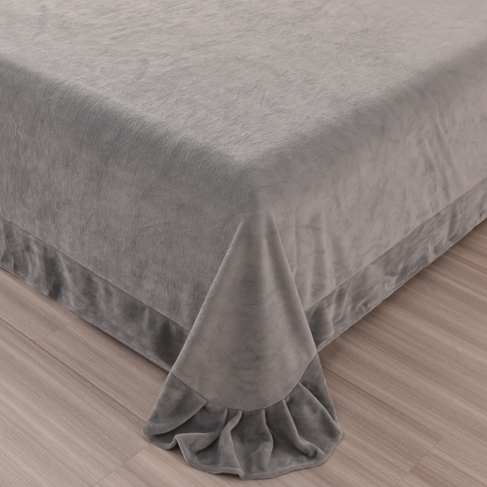 91家纺网 家纺一手货源 找家纺 畅畅家纺 2023新款兔毛绒兔兔绒懒兔绒立体剪花牛奶绒四件套 典雅灰