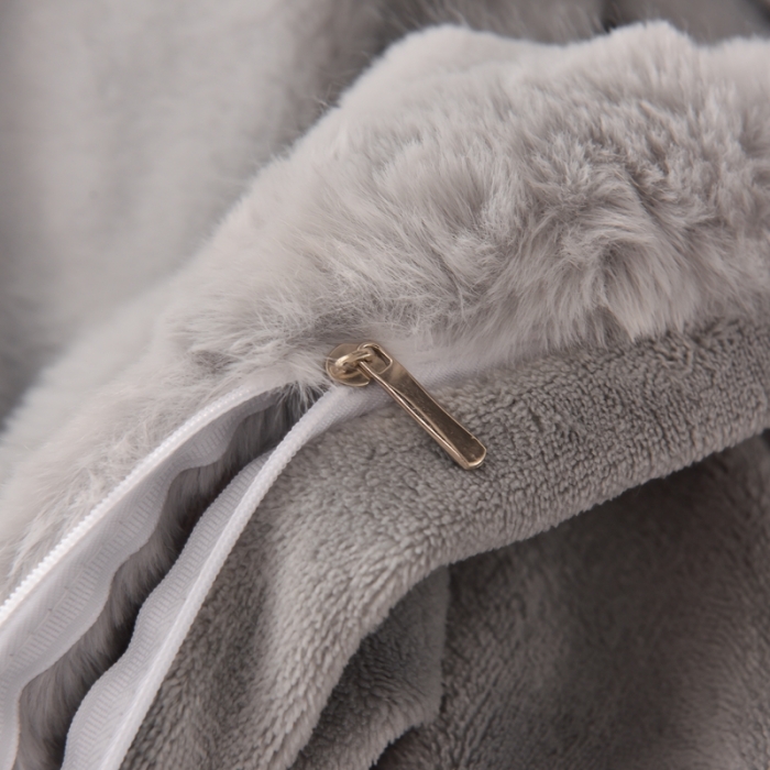 91家纺网 家纺一手货源 找家纺 畅畅家纺 2023新款兔毛绒兔兔绒懒兔绒立体剪花牛奶绒四件套 典雅灰