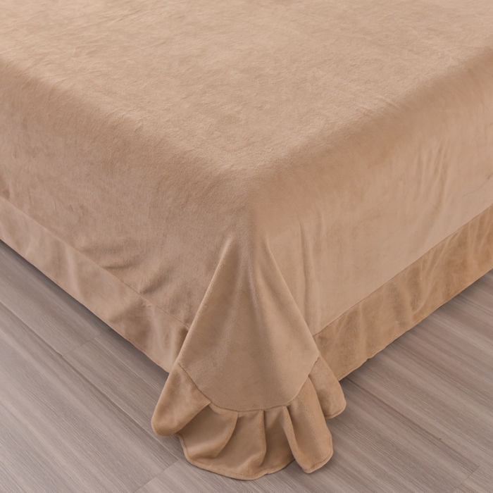 91家纺网 家纺一手货源 找家纺 畅畅家纺 2023新款兔毛绒兔兔绒懒兔绒立体剪花牛奶绒四件套 咖色