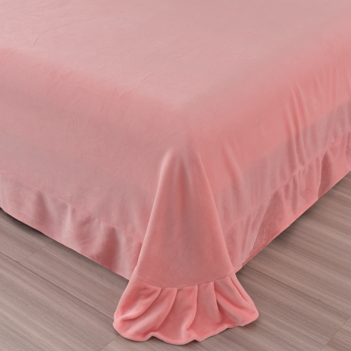 91家纺网 家纺一手货源 找家纺 畅畅家纺 2023新款兔毛绒兔兔绒懒兔绒立体剪花牛奶绒四件套 蜜桃粉