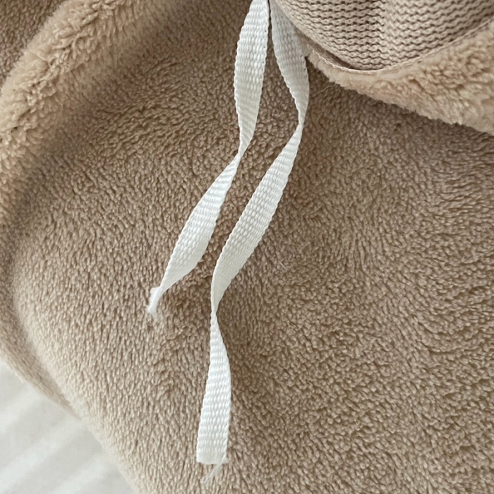 91家纺网 家纺一手货源 找家纺 畅畅家纺 2023新款兔毛绒兔兔绒懒兔绒立体剪花牛奶绒四件套 泡芙格-白+咖