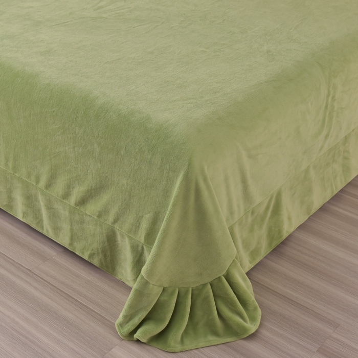 91家纺网 家纺一手货源 找家纺 畅畅家纺 2023新款兔毛绒兔兔绒懒兔绒立体剪花牛奶绒四件套 山茶绿