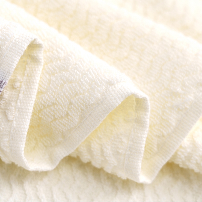 91家纺网 家纺一手货源 找家纺 朴尔家纺 2023新款全棉32股波浪纹系列毛巾浴巾 米白色毛巾