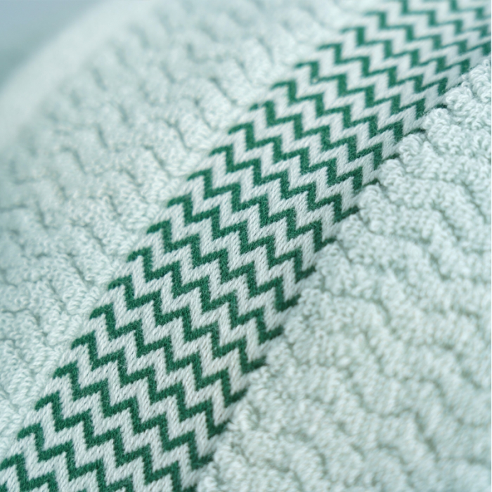 91家纺网 家纺一手货源 找家纺 朴尔家纺 2023新款全棉32股波浪纹系列毛巾浴巾 水绿色浴巾