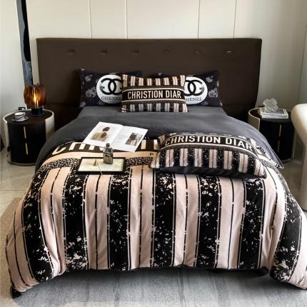 91家纺网 家纺一手货源 找家纺 （总）奥汀洛 2025新款数码全工艺加厚双面绒牛奶绒四件套