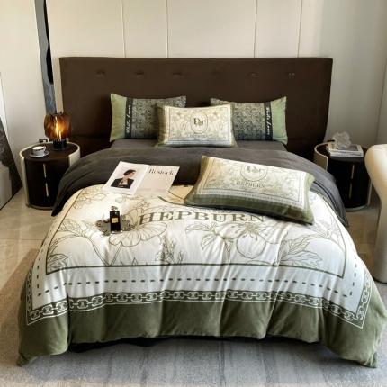 91家纺网 家纺一手货源 找家纺 （总）奥汀洛 2025新款数码全工艺加厚双面绒牛奶绒四件套