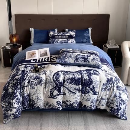 91家纺网 家纺一手货源 找家纺 （总）奥汀洛 2025新款数码全工艺加厚双面绒牛奶绒四件套