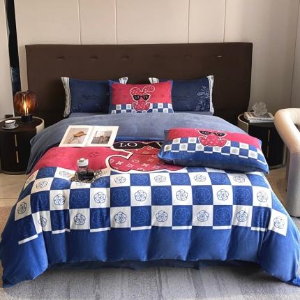 91家纺网 家纺一手货源 找家纺 （总）奥汀洛 2025新款数码全工艺加厚双面绒牛奶绒四件套