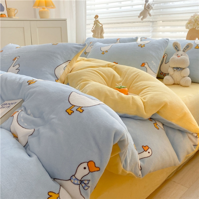 91家纺网 家纺一手货源 找家纺 古吉梦 2023新增牛奶绒印花（跑量款） 大白鹅