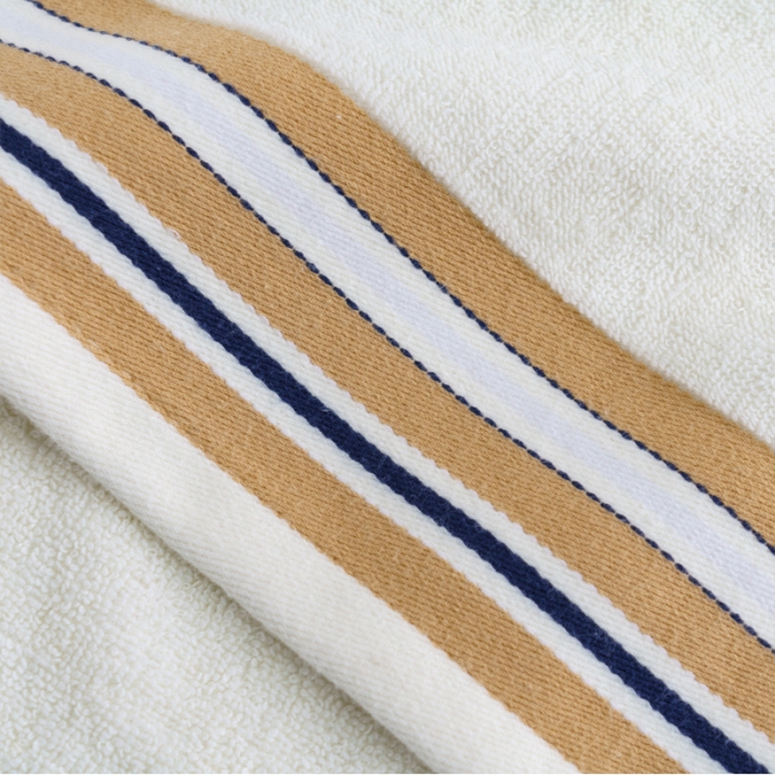 91家纺网 家纺一手货源 找家纺 朴尔家纺 2023新款全棉32股彩格条系列毛巾浴巾 洁白色毛巾