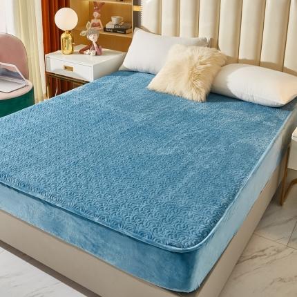 91家纺网 家纺一手货源 找家纺 （总）雅眠居 2023秋冬新款纯色牛奶绒夹棉床笠保暖床垫保护垫