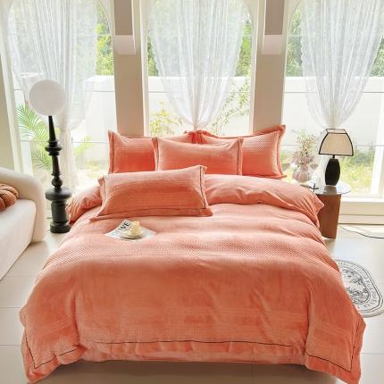 91家纺网 家纺一手货源 找家纺 （总）舒梦琪 2023款提花牛奶绒保暖床单款四件套