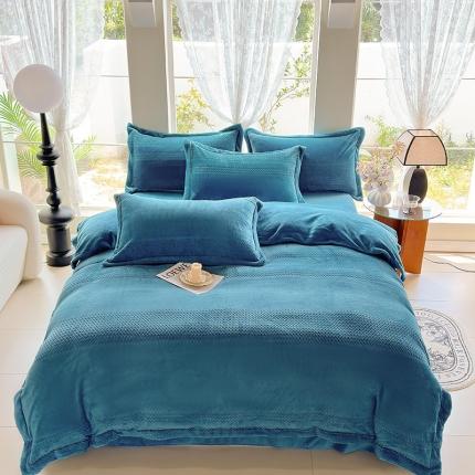 91家纺网 家纺一手货源 找家纺 （总）舒梦琪 2023款提花牛奶绒保暖床单款四件套