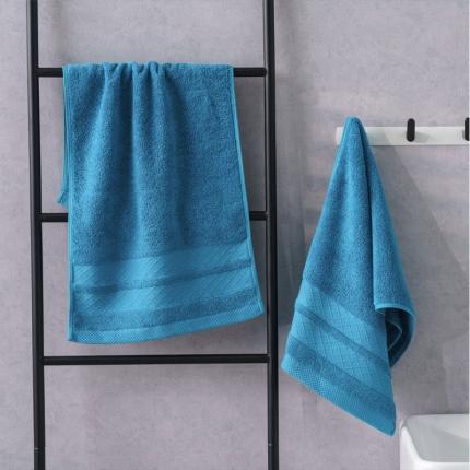 朴尔家纺 2023新款全棉32股小棱形系列毛巾浴巾 湖蓝色毛巾