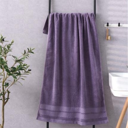 朴尔家纺 2023新款全棉32股小棱形系列毛巾浴巾 深紫色浴巾