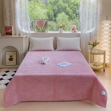 雅眠居 2023秋冬新款纯色牛奶绒床盖保暖素色婴儿绒床盖盖毯 香芋紫