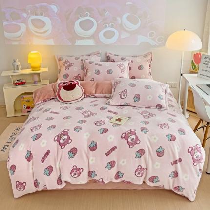 91家纺网 家纺一手货源 找家纺 （总）贝扬思 2023新款加厚雪花绒四件套