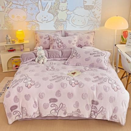 91家纺网 家纺一手货源 找家纺 （总）贝扬思 2023新款加厚雪花绒四件套