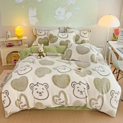 91家纺网 家纺一手货源 找家纺 （总）贝扬思 2023新款加厚雪花绒四件套