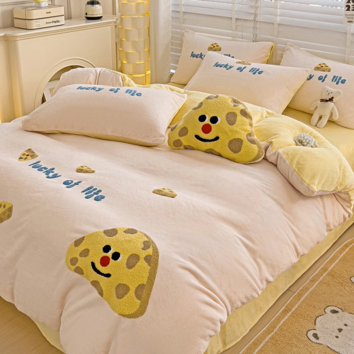 91家纺网 家纺一手货源 找家纺 娜娜 2023新款牛奶绒毛巾绣套件 海绵宝宝-玉色小号