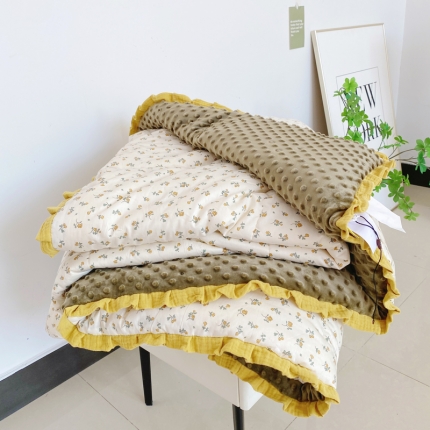 91家纺网 家纺一手货源 找家纺 （总）蓝庭全棉印花花边豆豆被冬被大豆被春秋被芯被子可机洗