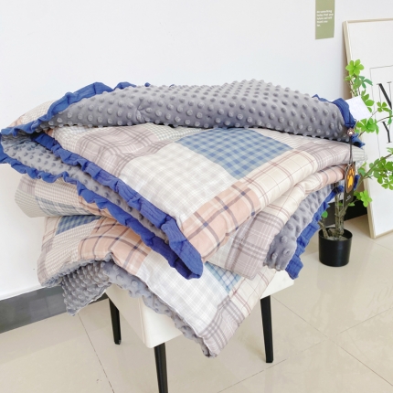 91家纺网 家纺一手货源 找家纺 （总）蓝庭全棉印花花边豆豆被冬被大豆被春秋被芯被子可机洗