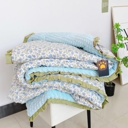 91家纺网 家纺一手货源 找家纺 （总）蓝庭全棉印花花边豆豆被冬被大豆被春秋被芯被子可机洗