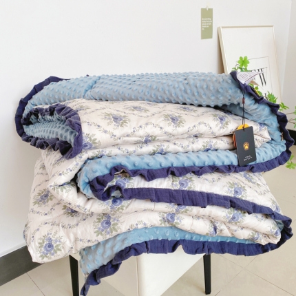 91家纺网 家纺一手货源 找家纺 （总）蓝庭全棉印花花边豆豆被冬被大豆被春秋被芯被子可机洗