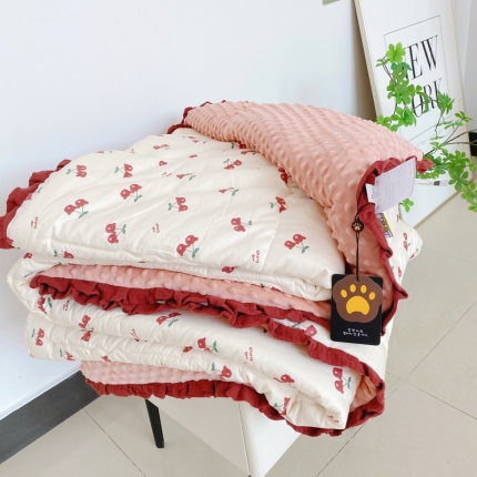 91家纺网 家纺一手货源 找家纺 （总）蓝庭全棉印花花边豆豆被冬被大豆被春秋被芯被子可机洗