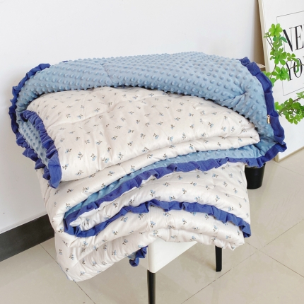 91家纺网 家纺一手货源 找家纺 （总）蓝庭全棉印花花边豆豆被冬被大豆被春秋被芯被子可机洗