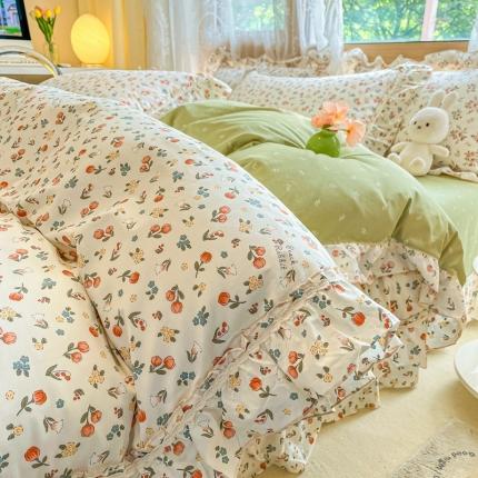 91家纺网 家纺一手货源 找家纺 （总）艾唯希 2024新款全棉韩式花边四件套纯棉唯美公主风田园系列