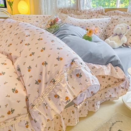 91家纺网 家纺一手货源 找家纺 （总）艾唯希 2024新款全棉韩式花边四件套纯棉唯美公主风田园系列