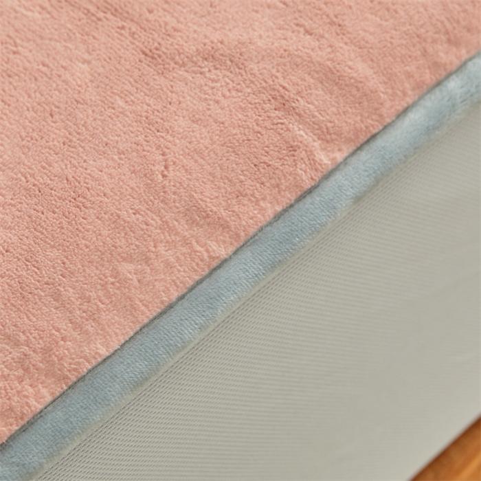 91家纺网 家纺一手货源 找家纺 AB版双面牛奶绒床笠 复合保暖床笠 双面可用 粉绿