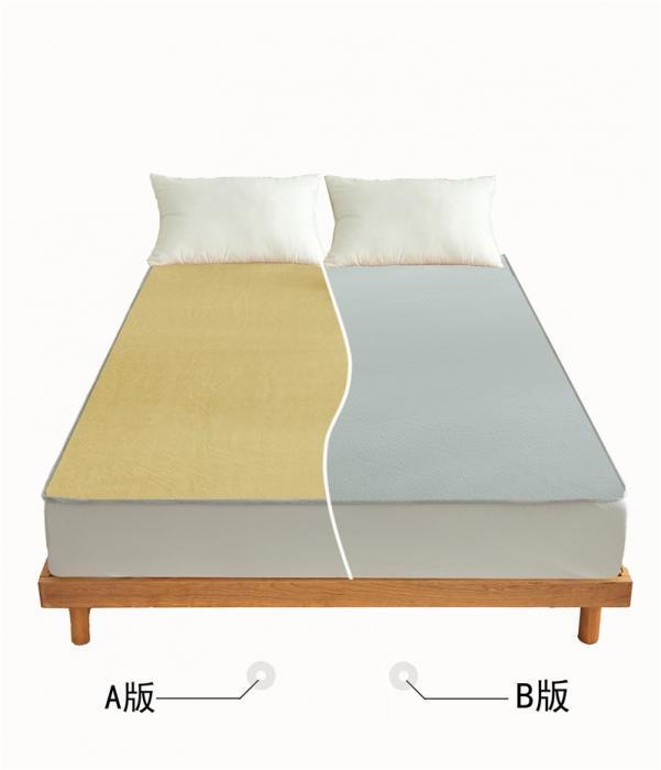 91家纺网 家纺一手货源 找家纺 AB版双面牛奶绒床笠 复合保暖床笠 双面可用 黄灰