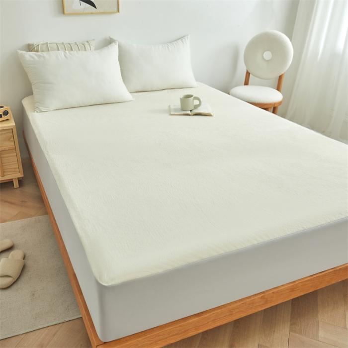 91家纺网 家纺一手货源 找家纺 AB版双面牛奶绒床笠 复合保暖床笠 双面可用 咖白