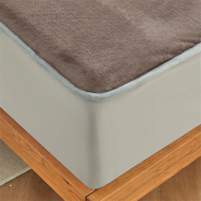 91家纺网 家纺一手货源 找家纺 AB版双面牛奶绒床笠 复合保暖床笠 双面可用 咖白