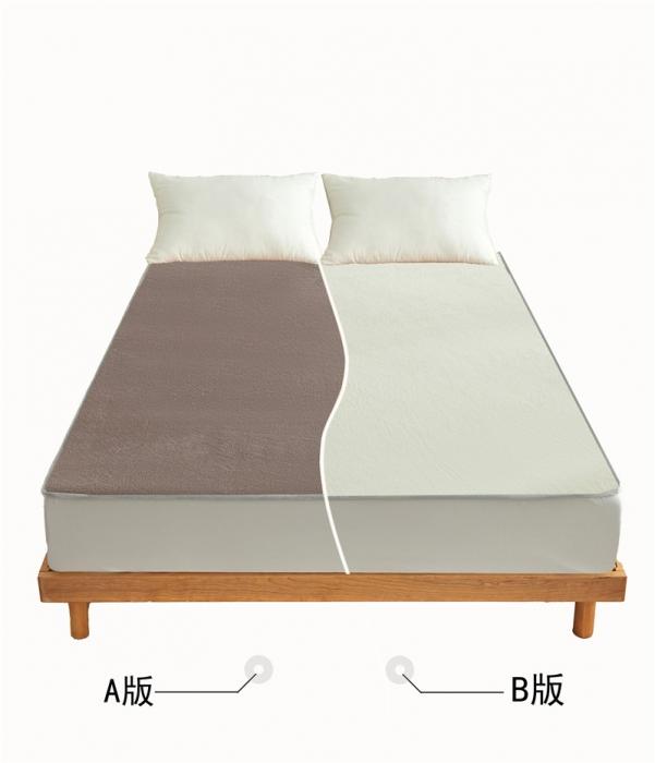 91家纺网 家纺一手货源 找家纺 AB版双面牛奶绒床笠 复合保暖床笠 双面可用 咖白
