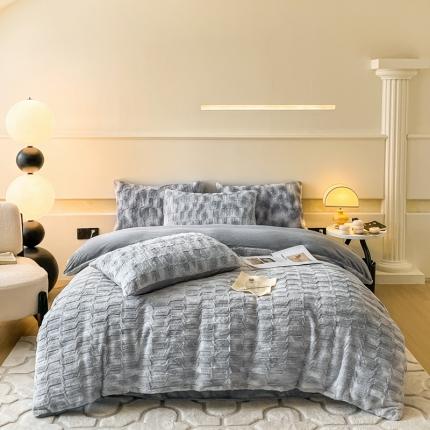 91家纺网 家纺一手货源 找家纺 （总）金爱家 2023新款全消光A类纯色獭兔绒立体牛奶绒四件套