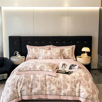 91家纺网 家纺一手货源 找家纺 （总）2023新款高端拼角嵌绳3221纯棉磨毛系列四件套