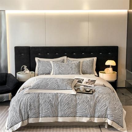 91家纺网 家纺一手货源 找家纺 （总）2023新款高端拼角嵌绳3221纯棉磨毛系列四件套