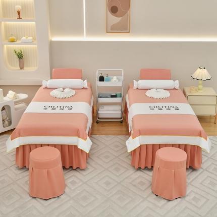 不打烊 2023新款欧洲尼美容床罩四件套 皇家风范 玉色