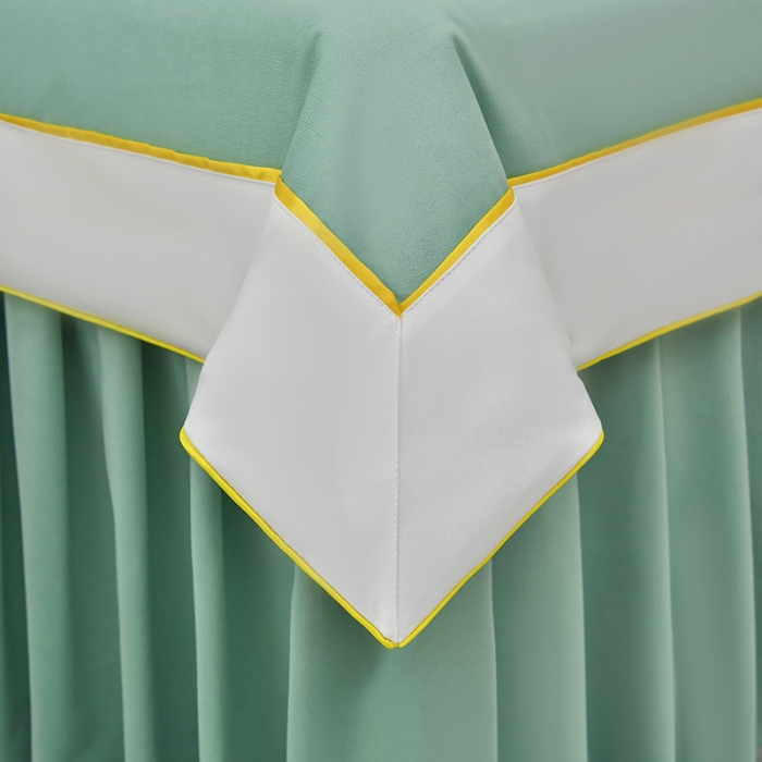 91家纺网 家纺一手货源 找家纺 不打烊 2023新款欧洲尼美容床罩四件套 皇家风范 浅绿色