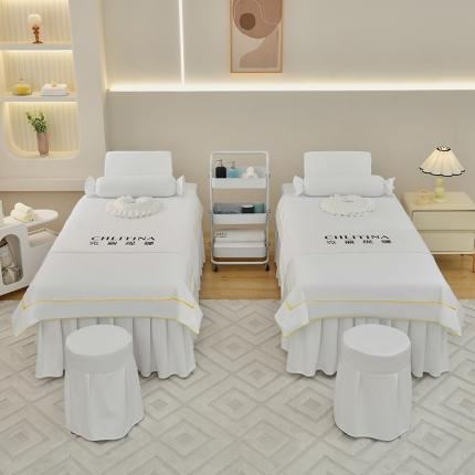 不打烊 2023新款欧洲尼美容床罩四件套 皇家风范 米白色