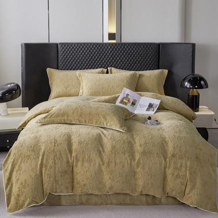 佳居缘2023新款230g全消光牛奶绒四件套-雕花+滚绳系列 夕颜-绿