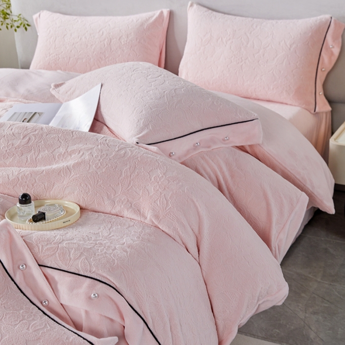 91家纺网 家纺一手货源 找家纺 （总）佳居缘 2023新款230g全消光牛奶绒四件套-花韵系列