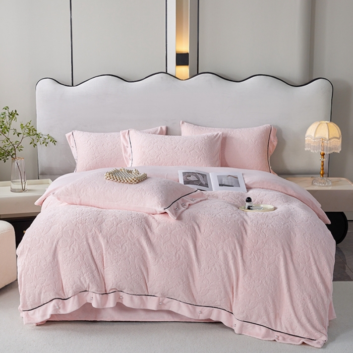 91家纺网 家纺一手货源 找家纺 （总）佳居缘 2023新款230g全消光牛奶绒四件套-花韵系列