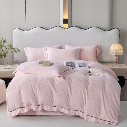 佳居缘 2023新款230g全消光牛奶绒四件套-花韵系列 花韵-粉