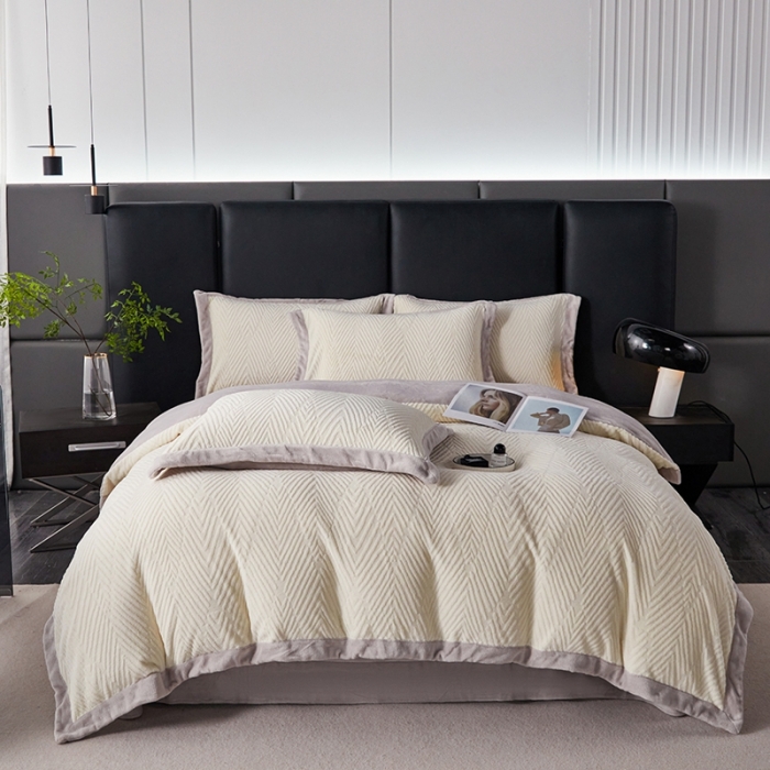 91家纺网 家纺一手货源 找家纺 佳居缘 2023新款230g全消光牛奶绒四件套-印象系列 印象-紫