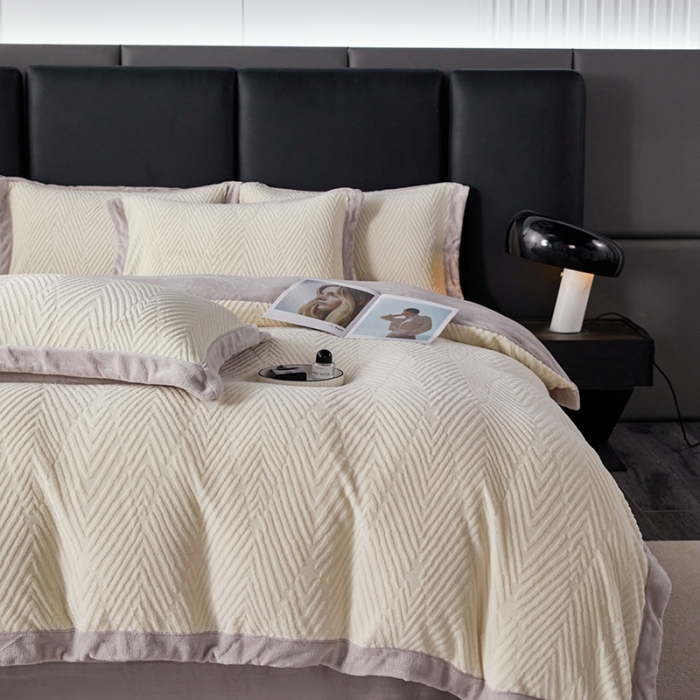 91家纺网 家纺一手货源 找家纺 佳居缘 2023新款230g全消光牛奶绒四件套-印象系列 印象-紫