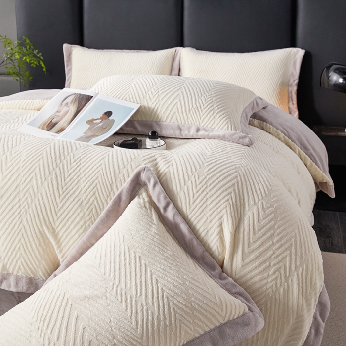 91家纺网 家纺一手货源 找家纺 佳居缘 2023新款230g全消光牛奶绒四件套-印象系列 印象-紫